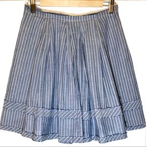 Madewell Chambray Striped Skirt Sz M
